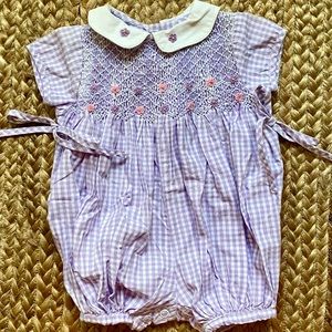 Smocked baby onesie